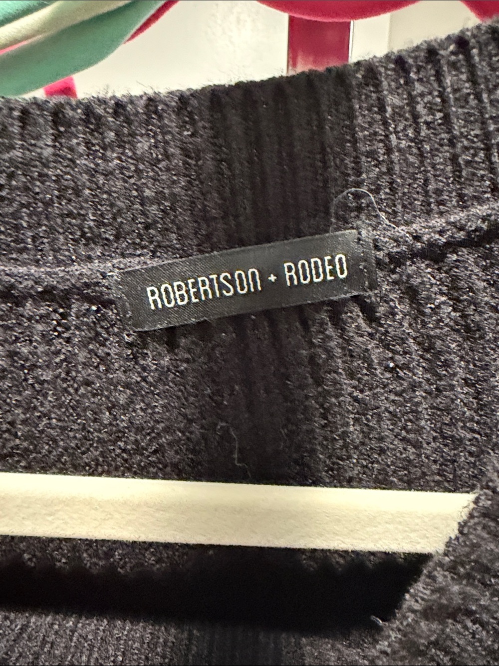 Two-Tone Black & Cream Layered Crewneck Sweater - Picture 2 of 4